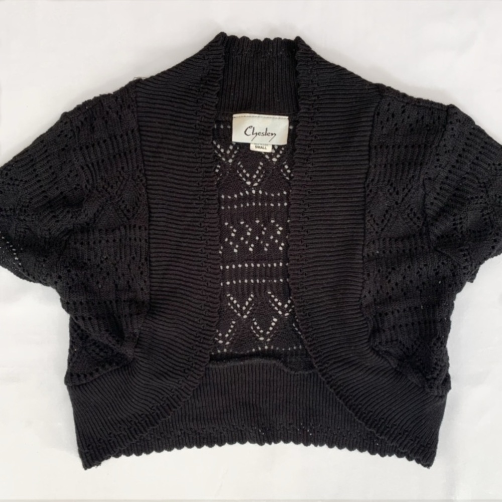 Chesley Black Cardigan Shrug